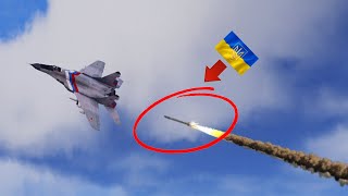 A missile fired over Ukraine hits a Russian MiG-29S, crashes, explodes mid-air - ARMA 3