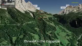 Ehrwald to the Zugspitze ∆ hiking trails ∆ 3d-trail.com/austria/