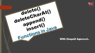 #42 delete(),deleteChatAt(),append(),insert() Functions in Java | StringBuffer Functions | CORE JAVA