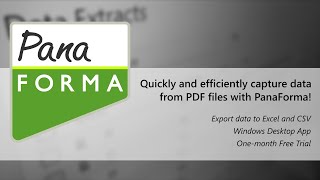 Quickly and efficiently capture data from PDF files with PanaForma for Windows!