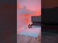 romantic honeymoon destination infinity pool couple are together maldives resort