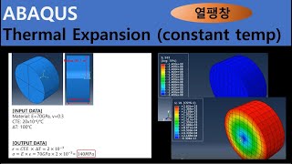 Abaqus 구조해석 - 열변형 해석 (thermal expansion)  (1부) * 균일분포 온도