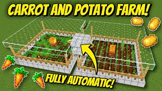 Fully AUTOMATIC Carrot \u0026 Potato Farm - Minecraft 1.21+ Tutorial