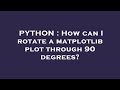 PYTHON : How can I rotate a matplotlib plot through 90 degrees?