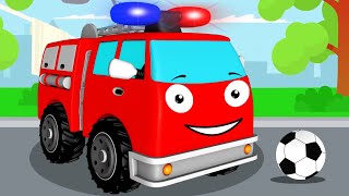 Fire Truck with Train, Monster Trucks, Police Cars | Emergency Vehicles Cartoon for Kids