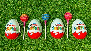 Lollipops Unpacking ASMR 🍭 Chupa Chups \u0026 4 Kinder Surprise Opening! Yummy Yummy Satisfying Video