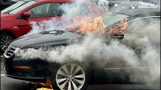 VW Bursts Into Flames in Walmart Lot, Whitehall, Pennsylvania - 2.6.25