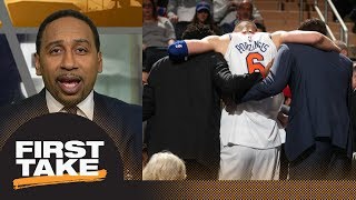 Stephen A. Smith’s rant on Knicks after Kristaps Porzingis injury | First Take | ESPN