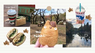 #031《手書きVlog》秋の公園で過ごす休日｜トトロシュー｜MUJIベーカリーでモーニング｜スタバホリデー