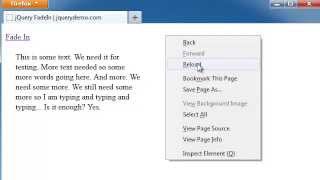 jQuery Basics - How to Fade Text with jQuery - fadein() - Part 1