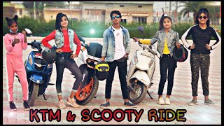 KTM Ride & Scooty Ride | 🛵🏍 | First Time Ride | Payal Ishu Kunal riya Antima | Mk studio vlog