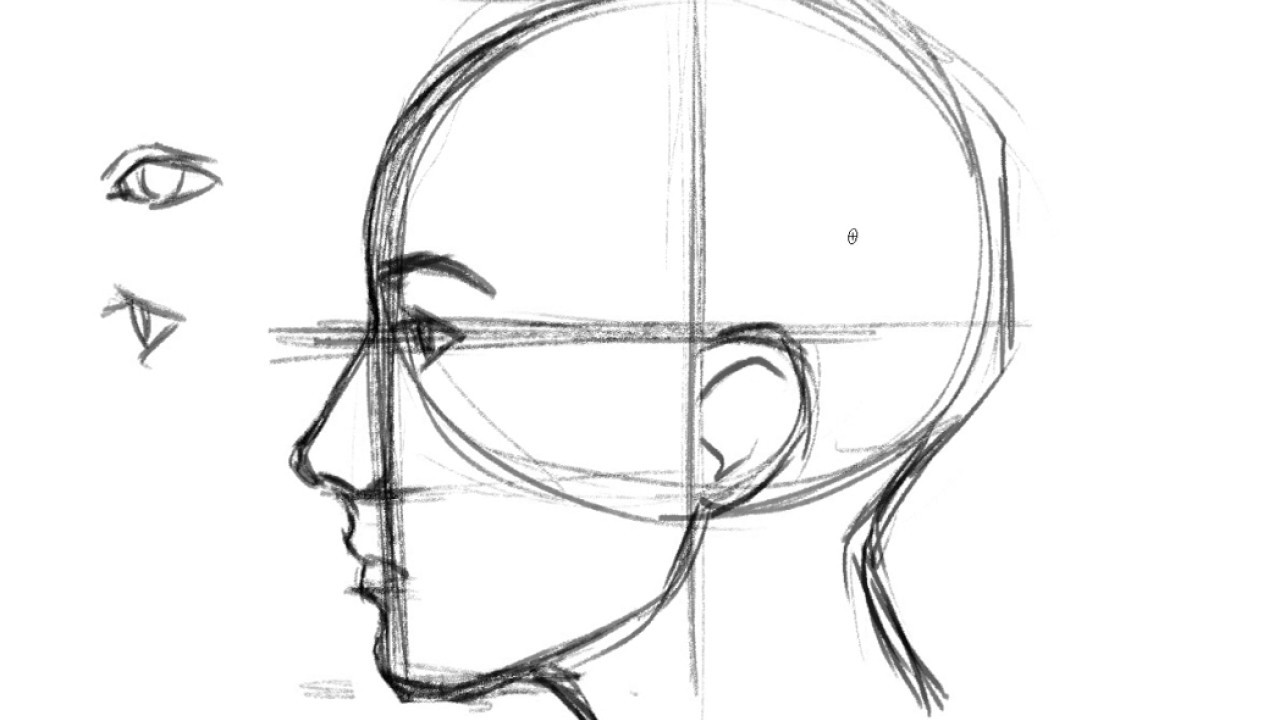 Easy Woman Face Drawing Side View / How To Draw A Face.