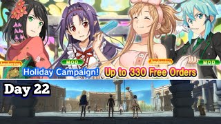 SAOIF : Holiday Campaign! up to 330 Free Orders 2021 (Day 22)