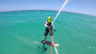 Kitefoiling in Dania on the Moses 633 wing