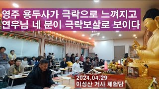 철야정진하는 정토행자 네 분이 극락보살로 보이다(이성산 거사 체험담2024.04.29)