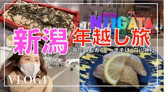 【新潟】年越しの旅｜弾丸で一泊二日｜年越し蕎麦は、へぎそばに決定！｜冬の新潟は魚介類が美味しかった！【女子旅・国内旅行】