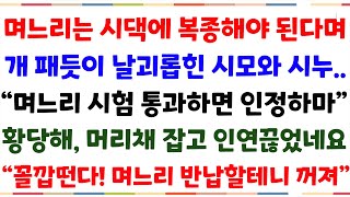 (반전사연)며느리는 시댁에 복종해야된다며 시집온날부터 날괴롭힌 시모와 시누\