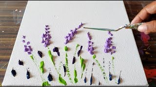 Lavender Field / Simple Floral / Abstract Painting Demonstration / Project 365 days / Day #0362