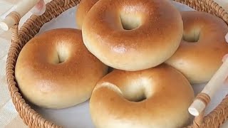 配料乾淨健康簡單💯全麥貝果 Whole wheat bagel🥯 適合新手的教程分享｜無油低糖，外皮香脆，滿口麥香｜夾上奶酪酸奶等喜歡的配料做貝果三明治