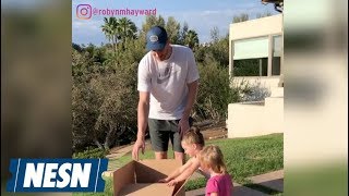 Gordon Hayward doesn't seem very happy with their gender reveal