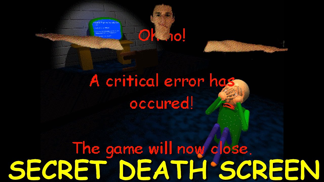 Secret Death Screen - Baldi's Basics Classic Remastered - YouTube