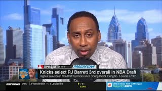 [ SPOTLIGHT ] Stephen A. Smith REACT to Knicks select RJ Barrett 3rd overall in NBA Draft