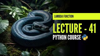 Lambda Function | Lambda Function in Python | Lecture - 41 | Python Course | In Hindi