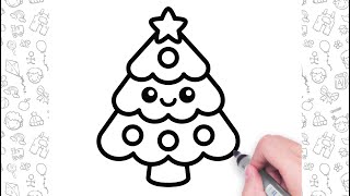 How to Draw a Christmas Tree Easy | Rojdestvo daraxti chizish oson | क्रिसमस ट्री ड्राइंग आसान