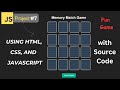 Build a Memory Match Game with HTML, CSS, and JavaScript | Fun Card Flip Game Tutorial