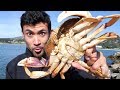 Catch and Cook: DELICIOUS Dungeness Crab on the Rocks!!