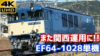 【4K/原色EF64が関西へ!!】EF64-1028単機 8865レ  山科～京都通過