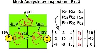 Electrical Engineering: Ch 3: Circuit Analysis (24 of 37) Mesh Current by Inspection: Ex. 3
