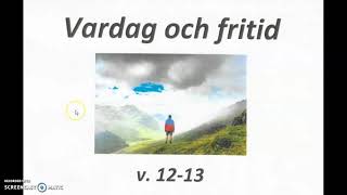 tema vardag och fritid vecka 12, SFI kurs A, dari