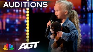 Adorable 7-year-old Eseniia Mikheeva is a dancing POWERHOUSE! | Auditions | AGT 2023