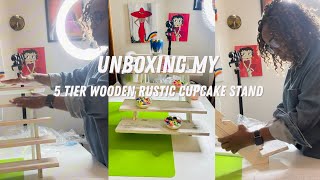 Unboxing & Assembling My 5-Tier Wooden Rustic Stand | Perfect for Skincare Displays! #bts #events