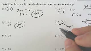 Triangle Inequality Theorem Kuta Software