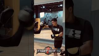 Dmitry Bivol fires SNAPPING combos on pads; shows SLICK feet & POWER!