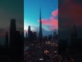 Dubai Timelapse of Burj Khalifa skyline during sunset