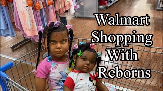 Shopping at Walmart with our reborn baby dolls and reactions