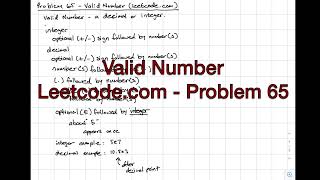 Leetcode.com - Valid Number (Hard)