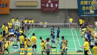 2017年 バドミントン女子 学校対抗 ふたば未来学園vs英明 準々決勝 1