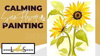 Sunflower! Easy Watercolor Paintings! How to paint a Sunflower! Beginner Painting Tutorial!