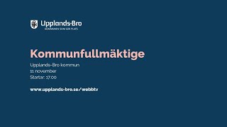 Upplands-Bro kommunfullmäktige sammanträder den 11 November 2020