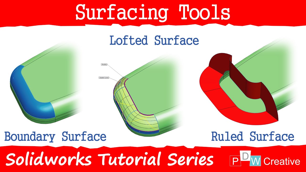 Solidworks Tutorial - Boundary, Lofted, Ruled Surface - YouTube