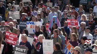 UVA students, professors and workers rally against federal education compact
