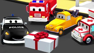The Car Patrol: fire truck and police car, and Mat's Birthday in Car City | Truck Cartoon for kids