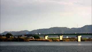 【Time Lapse】岡山県倉敷市、国道2号線高梁川大橋を河川敷より撮影【タイムラプス】【インターバル撮影】