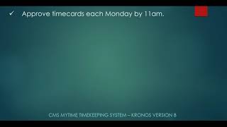Approving Timecards