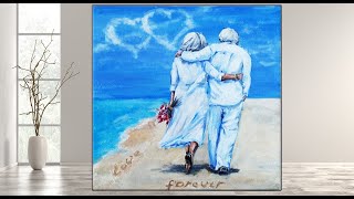 How to  paint  Romantic Couple on Beach / Acrylic Painting / Tutorial /Valentine's day MariArtHome
