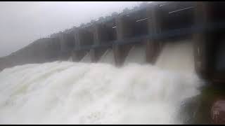 All gates open view at parnapalli dam